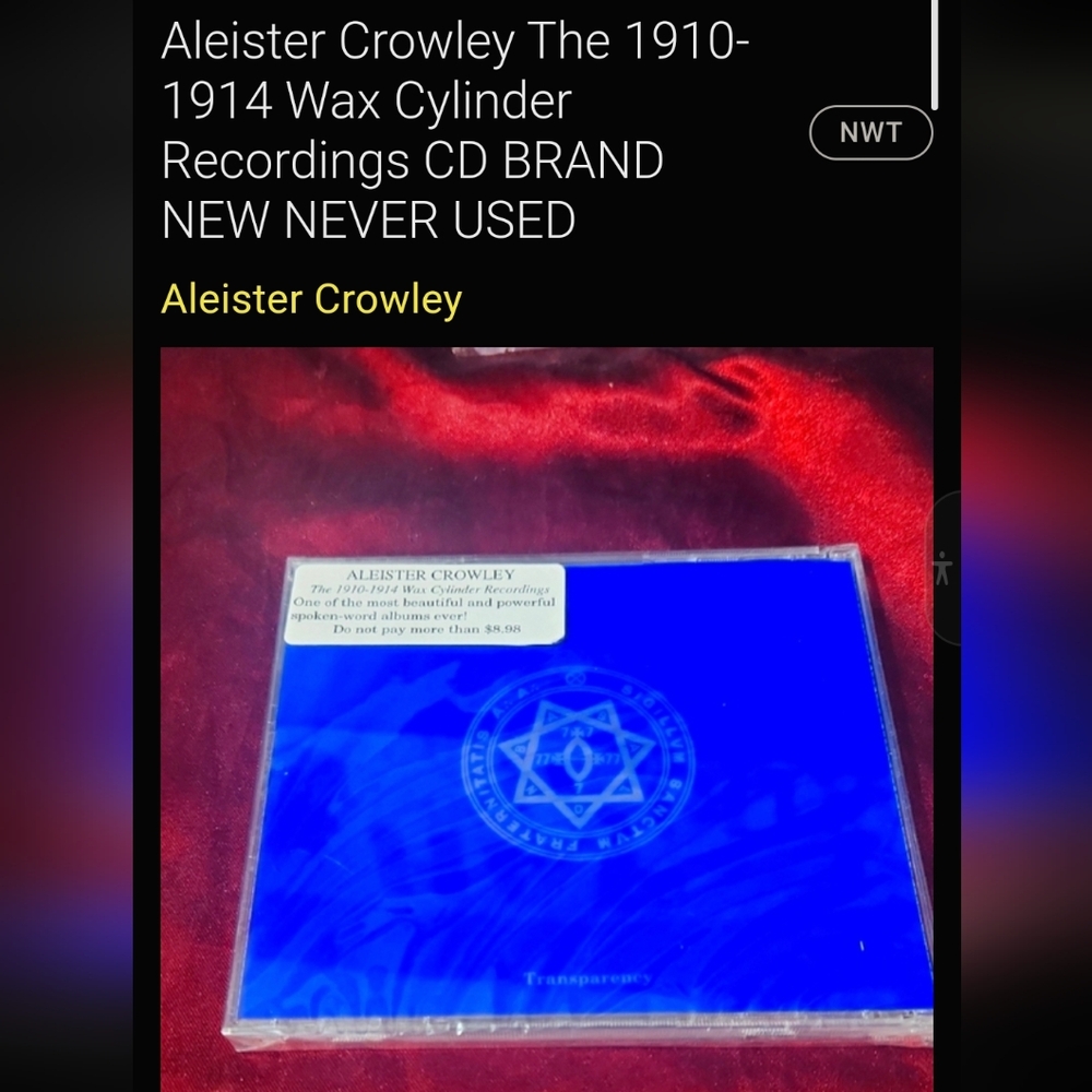 Aleister Crowley The 1910-1914 Wax Cylinder Recordings CD BRAND NEW NEVER USED